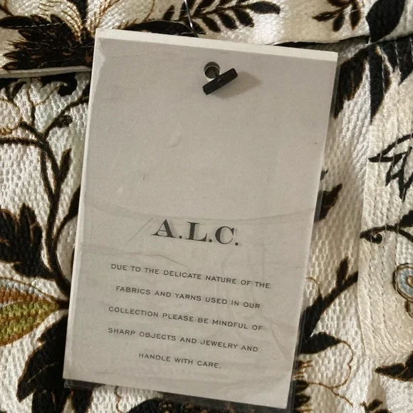 A.L.C. Brien NWT Skirt Black White Floral Print Stretch Silk Flouncy Mini Skirt - Picture 6 of 9